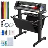 VEVOR Vinyl Schneideplotter 870 mm Folienschneider Leistung 95 W Spannung AC 85-264 V, Plottermaschine Halbautomatisch mit Ständer, Signmaster-Software, Aluminiumlegierung, ARM, DMPL/HPGL, Windows