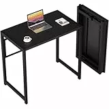 GreenForest Kleiner Schreibtisch Klappbar 80 x 48 cm, Keine Montage Erforderlich Klapptisch, Home Office Klappbarer Schreibtisch, Schwarz