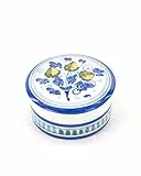 CEAR ceramiche – Schmuckkästchen, sizilianische künstlerische Keramik von Caltagirone Pralinenhalter, Süßigkeitenbehälter Ø 16 cm, Blaues Dekor