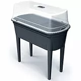 Prosperplast Hochbeet Frühbeet Bloomo mit abnehmbaren Beinen und Deckel | Frühbeet für Garten und Balkon | aus Kunststoff | Anthrazit | wetterfest | 78 x 82 x 37 cm (Hochbeet (Einzelausführung))