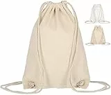 ELES VIDA Baumwoll Turnbeutel 21 x 29 cm Sportbeutel - Rucksack Stofftasche Bag, Beutel, Baumwollbeutel, Jutebeutel Oeko-TEX® geprüft Stoffbeutel Damen & Herren, Kinder Gym (1, Natur)