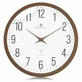 Lafocuse 30CM Wanduhr Funk mit Holz Zeiger, Ohne Tickgeräusche Funkuhr Küchenuhr Braun Vintage für Wohnzimmer Schlafzimmer Büro Küche