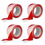 Amig - Markierungsband - Zur Kennzeichnung und Gefahrenwarnung - Wasserfest und Flexibel - Polyethylen niedriger Dichte (LDPE) - 70 mm x (4 x 200 m) - Rot und Weiß