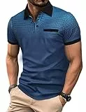 Vijamiy Poloshirt Herren Kurzarm Tshirt Sommer Tennis Golf Gant Sport Leichtes Atmungsaktiv Outdoorshirt Casual T-Shirt(Blau,XL)