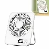 USB Mini Ventilator,Tischventilator Sehr Leise mit 5 Starker Geschwindigkeiten,Tragbarer Ventilator,Drehbar leistungsstark Exquisiter Tischventilator für Reisen, Büro, Zuhause, Outdoor
