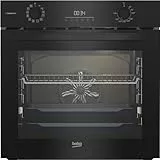 Beko BBIS17300BCS b300 Einbau-Backofen 72 Liter, Multifunktionsofen mit 12 Funktionen, SteamAdd-Dampffunktion, SoftClose-Tür, katalytische Rückwand, versenkbare Knebel, Schwarz