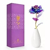 Muttertagsgeschenk,Galaxy Rose Blume mit Vase, Muttertagsgeschenke für Mama