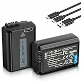 ENEGON NP-FW50 Direktlade-Ersatzbatterien 1500mAh (2er-Pack) mit 2-in-1-USB-C-Ladekabel für Sony ZV-E10,NEX 3/5/7&SLT-A Serie,Sony A7, A7SII, A7R, A7RII,A3000,A6000,A6500,A6300,A6400 A55,A5100,RX10II