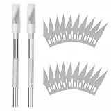 DealKits Bastelmesser Set x2, inkl. 20x Ersatzklingen und 2x Schutzkappe, Skalpell Cuttermesser Comfortline Hobby-Skalpell Schnitzmesser zum Schneiden von Fondant Stoff Kohlefolie Basteln