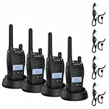 BAOFENG BF-88ST Pro PMR446 Walkie Talkie, Verbesserte Wiederaufladbare Lizenzfreie Funkgeräte mit Großer Reichweite, LCD-Display, VOX-Dual-Watch, Desktop-USB-Ladegerät und Ohrhörern, 4er-Pack