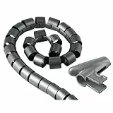 Hama Kabelschlauch „Easy Cover“ (Spiralschlauch mit Einfädelhilfe, Länge 2,5 m, Durchmesser 20 mm) Silber