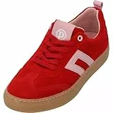 Palado Sneaker Damen Vebax - modische Turnschuhe aus Leder - Made in Portugal - elegant und bequem - modernes und sportliches Design Rot UK4,5 - EU37