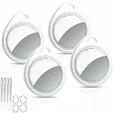QCOQ®Air Tracker Tags 4er Pack Seidenweiß, Smart KeyFinder Tag Kompatibel mit Apple Wo ist? APP (iOS NUR) mit Schlüsselband, Koffer Tracker für Gepäck/Taschen/Key, Austauschbarer Akku
