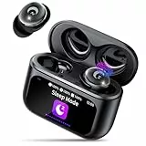 VEKJ Bluetooth Kopfhörer, Mini 48H Schlafkopfhörer Bluetooth 5.4 mit Touchscreen, 2025 Neue in Ear Kopfhörer Kabellos mit ENC Noise Cancelling, Immersiver Deep Bass Ohrhörer/5 EQ-Modus, Schwarz