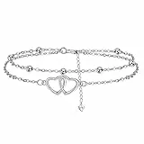 J.MUEN Damen Armbänder Herz Silber 925, Geburtstag Muttertag Weihnachten Geschenk für Mama Ehefrau Freundin