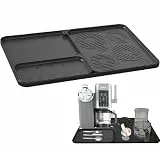 3-in-1-Gleitpad für Ninja Swirl Creami NC701UK, Silikonmatte für Ninja Creami Swirl Zubehör Rutschfeste, auslaufsichere Matten-Set schützt Arbeitsplatten für Ninja Ice Creami Maker (Black)