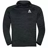 Odlo Laufshirt Herren Langarm Essential Thermal I Sport Shirt Männer I Sport Oberteil I Midlayer I Fitness Shirt Langarm Sport Shirt mit Kapuze I Herren