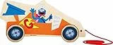 small foot 10981 Sesamstrasse Rennauto aus Holz, 100 Prozent FSC-Zertifiziert, Ziehspielzeug für Kinder ab 1 Jahr zum Ziehen und Laufen Spielzeug, Mehrfarbig