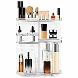 OBSGUMU Make Up Organizer Drehbar, Acryl Kosmetik Organizer, 360° Makeup Organizers für Parfüm Kosmetik, Verstellbar Große Kapazität,für Frauen, Mädchen (Transparent)