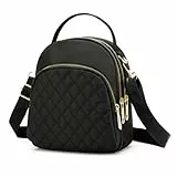 CYchen Damen Rucksack Klein, Diebstahlsicherer Taschen Handtasche Schultertasche, Mädchen Elegant Canvas Rucksackhandtaschen Frauen City Sicherheitsrucksack, Damenrucksack mit Vielen Fächern Schwarz