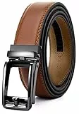 CHAOREN Ratschengürtel – Herrengürtel 3,5 cm Comfort Click – perfekter Begleiter zu Herren-Oxfords, Gun - Tan, 80 cm/95 cm Taille