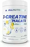 ALLNUTRITION Tri Creatine Malate Powder Supplement - Kreatin Monohydrat & Apfelsäure mit Taurin & Vitamin B6 - Leistungssteigerung und Muskelregeneration - 500g - Lemon