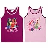 Disney Princess Unterhemd für Mädchen Hemdchen Tank Top Unterwäsche Lila/Rosa (2er Pack) (as3, Numeric, Numeric_110, Numeric_116, Regular, 110-116)