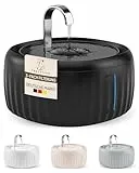 PrettyPaw Katzenbrunnen Aqua Flow Pro [NEUEINFÜHRUNG] Super leiser, BPA-freier 3L Trinkbrunnen für Katze mit LED und Aktivkohlefilter I Leicht zu reinigender Katzen Trinkbrunnen I Aqua Flow (Schwarz)