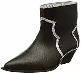 L37 HANDMADE SHOES Damen Stiefeletten I Naturleder I Handgefertigte Schuhe I Bequem und Elegant I Here Comes The Rain I Ankle Boot, Schwarz/Silber, 40 EU