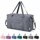Narwey für Easyjet Handgepäck 45x36x20, Faltbare Reisetasche Handgepäck Tasche Weekender Damen Herren, Klein Reisetaschen Tasche Handgepäck Flugzeug Travel Carry on Bag Sporttasche 25L(Grau)