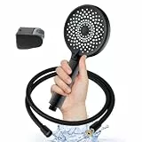 YOSSEE Duschkopf mit Schlauch 1.5M, Duschbrause mit 3 Strahlarten, Brausekopf mit Duschschlauch, Halterung zur Wandmontage, Selbstreinigender Silikondüse, Einhand-Einstellung Gross Duschbrause