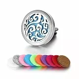 JewelryWe Schmuck 316L Edelstahl Wolke Auto Aromatherapie Ätherisches Öl Diffusor Lufterfrischer Vent Clip Medaillon mit 10 Ersatz Filzpad