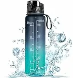 FULDENT Trinkflasche 1L Sport Wasserflasche BPA Frei Mit Rutschfest Gummi Grip - Geeignet für Fahrrad, Outdoor, Schule, Gym