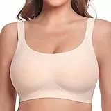 Vinfact Glatter BHS Damen Ohne Bügel Bügelloser BH Halt Grosse Grössen Ultrakomfortabler Tshirt Bra Soft Atmungsaktiver Schlaf Bralette mit zusätzlicher Verlängerung Nude M