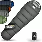 AlpinSpirit Schlafsack [Ultraleicht] 3 Jahreszeiten Sommer & Winter, kleines Packmaß, Komfort 10 bis 0°C, 210x75 cm, leicht & kompakt für Outdoor, Camping, Hiking & Festival, Mumienschlafsack