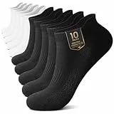 YouShow Sportsocken Kurze Schwarz Weiß Damen 39-42 Sneaker Socken 10 Paar Herren Atmungsaktiv Laufsocken Halbsocken Baumwollsocken