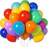 50x Luftballons Farben Ø 35 cm bunt Ballons, Helium geeignet - 100% Bio als Deko - Dekoration für Kinder und Geburtstage (50x bunt)