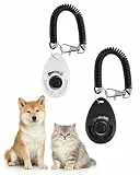 Acual Klicker Hund 2 Stück,Clicker Katze,Clicker Hund,Hundetraining mit Handschlaufe &Großem Knopf, Erziehungshilfen für Hunde,Klicker Katze,Hundeklicker Zubehör für Hund, Katze,Pferd(Schwarz+Weiß)