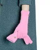 HARJJME Handschuhe Damen Winter 100% Merino Wollhandschuhe mit Touchfunktion Thermo Warme Fingerhandschuhe Handy Touch Lange Strickhandschuhe Weihnachten Geschenk für Frauen