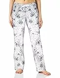 Amazon Essentials Damen Schlafanzughose aus Popeline, Blau Weiß Floral, XXL