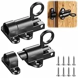 2 Stück Automatische Türriegel, Federriegel Schlossriegel, Riegelschloss Gartentor Riegel Schubriegel mit Schrauben, Schiebeschloss für Fenster, Schranktüren, Gartentore, Tierkäfige usw