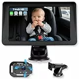 Hodozzy Baby Auto Spiegel Wireless Carplay Android Auto, 7 Zoll 1080P Touchscreen Baby Autokamera mit Bluetooth Nachtsicht Superlink, 360° Rücksitzkamera mit Monitor, Unterstützung für AUX/FM/TF