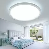 slochi Deckenlampe LED 23CM 18W, 3 Farben Deckenleuchte 3000K/4000K/6500K, Flach Rund Badlampe Decke IP44 Wasserfest, Deckenlampen Lampen für Badezimmer Küche Flur Schlafzimmer Wohnzimmer