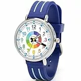 Kiddus Lernuhr für Kinder, Analoge Armbanduhr für Jungen und Mädchen ab 5 Jahren, 3ATM und 5ATM, Erste Uhr mit Stunden und Minuten, Lernspielzeug Geschenk für Kinder