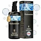 Satin Naturel Hyaluron Serum Hochdosiert 100ml – Bio Hyaluronsäure Serum Gesicht – Anti-Aging Feuchtigkeitsserum – Vegan – 24h Feuchtigkeit – Gesichtspflege für Frauen und Männer