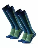 DANISH ENDURANCE 2 Paar Kompressionsstrümpfe, Sport Kompressionssocken, 21-26 mmHg, Unisex, für Herren & Damen, Blau/Neon Gelb, 39-42