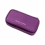 Walker Schlamperbox Fame 2.0 'Uni Plum', Federmappe mit geräumigem Hauptfach, doppelseitiger Trennwand mit 20 Stiftfächern, Zippfach und robustem Reißverschluss