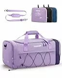Tolaccea 35L Faltbare Sporttasche & Reisetasche Ultraleicht mit Schuh- und Nassfach für Herren & Damen – Fitness, Gym, Weekender, Fußball, Schwimmen（Lila）
