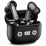havit Active Noise Cancelling Wireless Earbuds, Bluetooth 13.7 cm Ear Headphones, 3D Bass Stereo Wireless Earphones with 4 ENC Noise Cancelling Mic, 40H Bluetooth Earbuds with LED Display