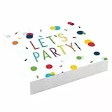 Amscan 9906347 - Servietten Konfetti Let´s Party, 20 Stück, 25 x 25 cm, Mundtuch, Tischdekoration, Geburtstag